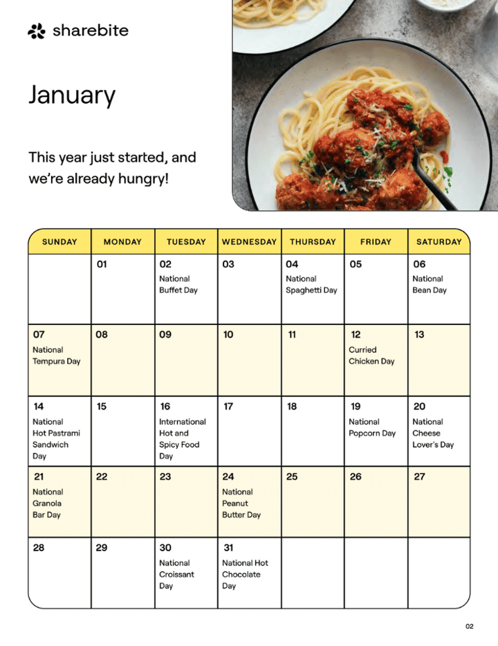 Food holiday calendar - page 3